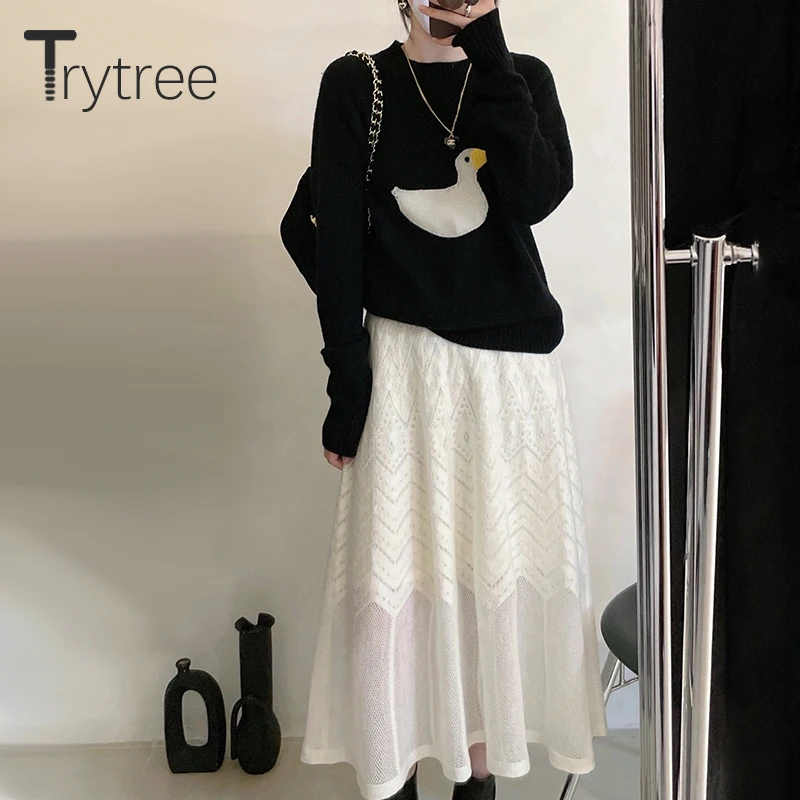 Женский комплект из двух предметов Trytree 2021 FW, Повседневный свитер с вышивкой и белая элегантная юбка, костюмы с юбкой, комплекты одежды из 2 п...
Женский комплект из двух предметов Trytree 2021 FW, Повседневный свитер с вышивкой и белая элегантная юбка, костюмы с юбкой, комплекты одежды из 2 п...