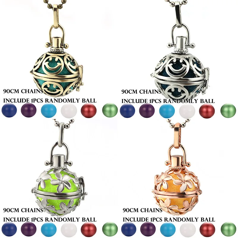 Mexico Chime Smiley Face Aroma Vintage Locket Necklace Music Ball Pregnancy Necklace Essential Oil Box Pregnant Fashion Jewelry
Mexico Chime Smiley Face Aroma Vintage Locket Necklace Music Ball Pregnancy Necklace Essential Oil Box Pregnant Fashion Jewelry