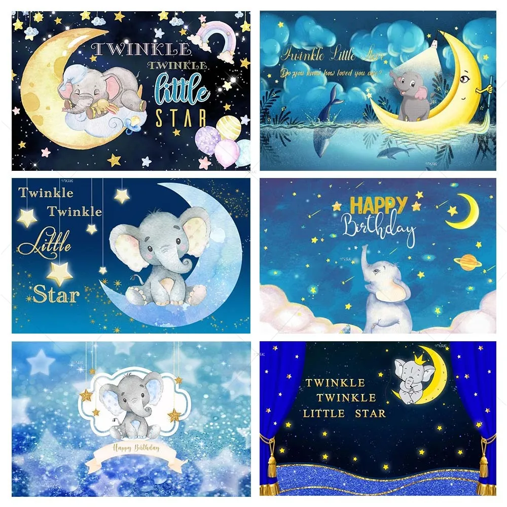 Twinkle Twinkle Little Star Photo Backdrop Baby Shower Kids Elephant Moon Happy Birthday Party Decoration Photography Background
Twinkle Twinkle Little Star Photo Backdrop Baby Shower Kids Elephant Moon Happy Birthday Party Decoration Photography Background
