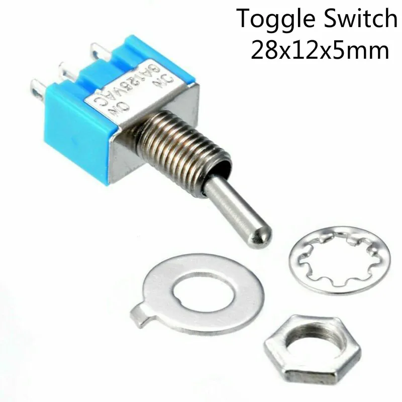 

10pcs Blue SPDT Latching On/On 2 Position Switch Miniature Toggle Switches AC 125V/3A For Switching Lights Motors