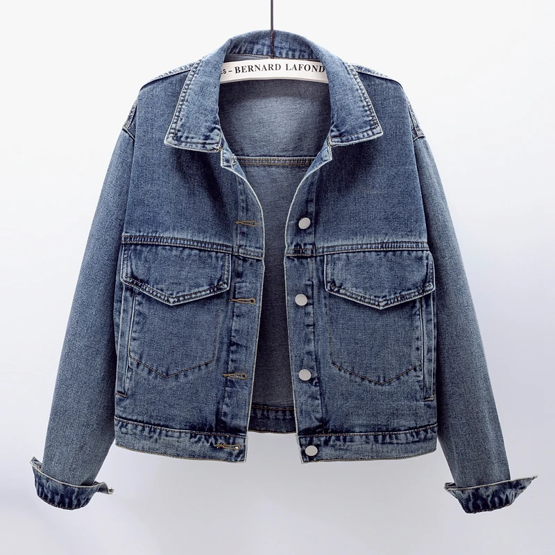 Autumn Korean Big Pocket Denim Jackets Women Loose Long Sleeve Outerwear Vintage Short Jeans Jacket Coat Female Chaqueta Mujer
Autumn Korean Big Pocket Denim Jackets Women Loose Long Sleeve Outerwear Vintage Short Jeans Jacket Coat Female Chaqueta Mujer