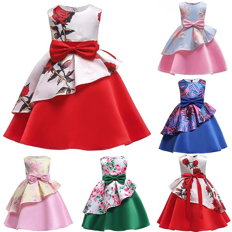 Girls Floral Printing Sleeveless Party Dress Children Ruffles Prom Gowns Kid Party Wedding Vestidos
Girls Floral Printing Sleeveless Party Dress Children Ruffles Prom Gowns Kid Party Wedding Vestidos