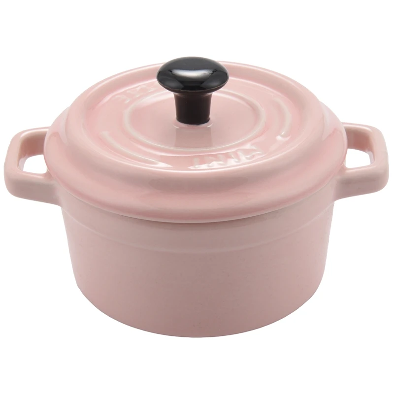 Ceramic Fruit Salad Bowl Dessert Stew Soup With Cover Household Steamed Egg Baking Double Ear | Дом и сад