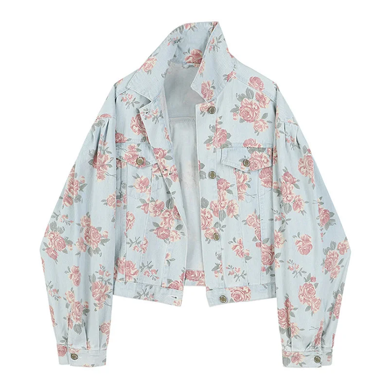 Rose Printed Romantic Vintage Jeans Jacket Coat For Women's 2021 Autumn Fashion Harajuku Streetwear Loose Denim Jacket Female
Rose Printed Romantic Vintage Jeans Jacket Coat For Women's 2021 Autumn Fashion Harajuku Streetwear Loose Denim Jacket Female