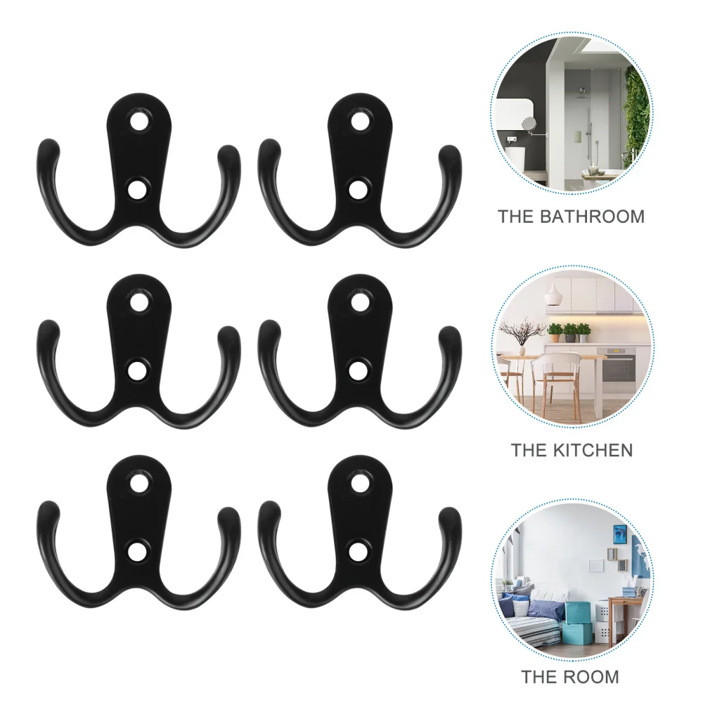 10pcs 2-Pronged Coat Hooks Wall-mounted 2 Hole Towel Hanger for Coats Hats Clothing(Black)
10pcs 2-Pronged Coat Hooks Wall-mounted 2 Hole Towel Hanger for Coats Hats Clothing(Black)