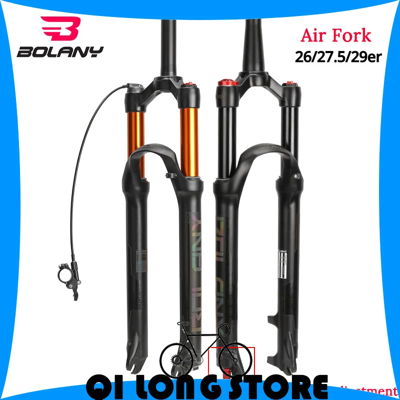 Bolany MTB Bicycle Air Fork Supension Rebound Adjustment 26/27.5/29 Lock Straight Tapered Mountain Fork For Bike Accessories
Bolany MTB Bicycle Air Fork Supension Rebound Adjustment 26/27.5/29 Lock Straight Tapered Mountain Fork For Bike Accessories