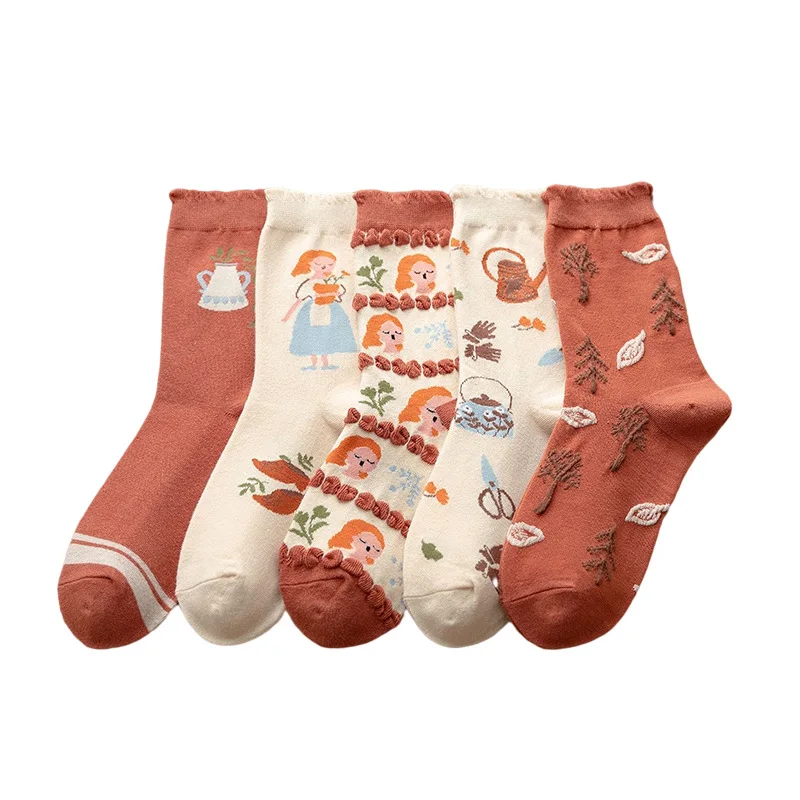 Socks Women's Kawaii Korean Cartoon Cute Retro Embroidery Cotton Female Socks Sweat-absorbent Breathable Jacquard Maiden Socks
Socks Women's Kawaii Korean Cartoon Cute Retro Embroidery Cotton Female Socks Sweat-absorbent Breathable Jacquard Maiden Socks