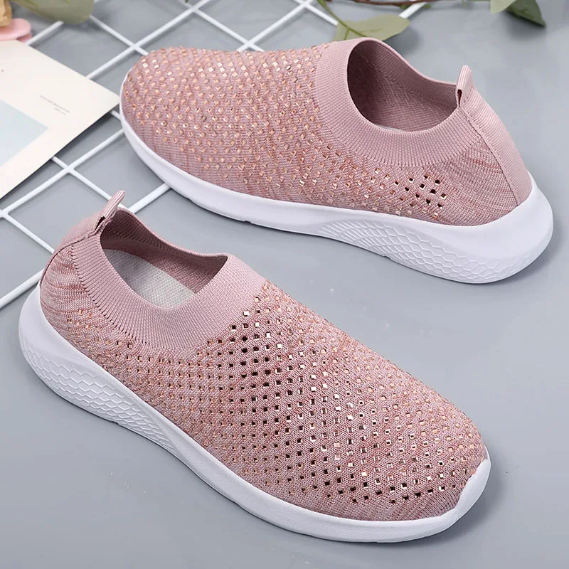 New Women Sneakers Shoes Flat Shiny Crystal Sock Shoes Woman Comfortable Women Vulcanize Shoes Casual Slip On Loafers Plus Size
New Women Sneakers Shoes Flat Shiny Crystal Sock Shoes Woman Comfortable Women Vulcanize Shoes Casual Slip On Loafers Plus Size