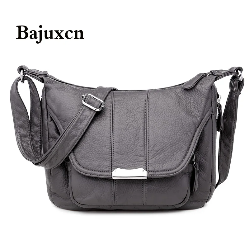 Women's bag large capacity soft PU washed leather 2020 summer new luxury designer ladies shoulder messenger bag gray main
Women's bag large capacity soft PU washed leather 2020 summer new luxury designer ladies shoulder messenger bag gray main