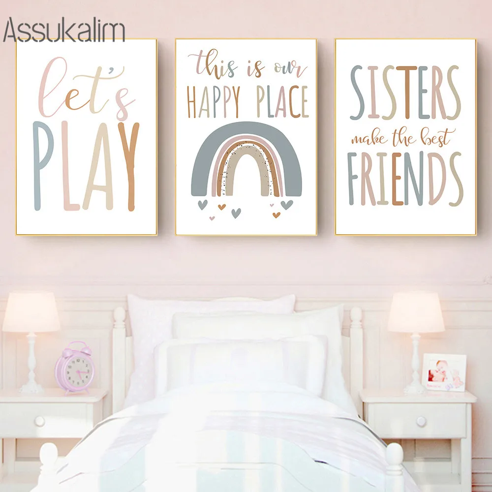 Rainbow Poster Baby Nursery Wall Art Canvas Painting Sisters Friends Art Print Nordic Wall Pictures For Baby Bedroom Decoration
Rainbow Poster Baby Nursery Wall Art Canvas Painting Sisters Friends Art Print Nordic Wall Pictures For Baby Bedroom Decoration