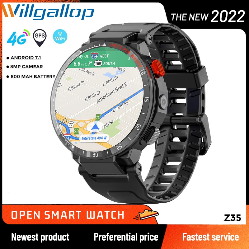 Willgallop Z35 4G Smart Watch 2+16GB Android 7.1 Watch 8MP Camera SIM Card GPS Wifi Smartwatch Men IP67 For Android IOS Android
Willgallop Z35 4G Smart Watch 2+16GB Android 7.1 Watch 8MP Camera SIM Card GPS Wifi Smartwatch Men IP67 For Android IOS Android