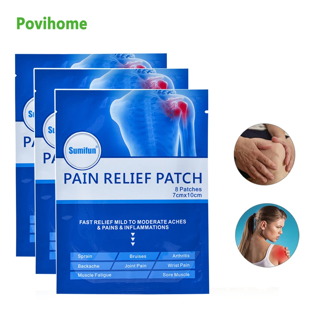 

8pcs Sumifun Pain Relief Patch Muscle Joint Wrist Ache Analgesic Sticker Bruises Stress Relaxation Herbal Medical Plaster K02301