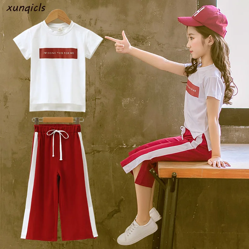 2021 Girls Clothing Sets Summer Short Sleeve T-Shirt+Pants Teenage Outfits Kids Cotton Outwear Children Girl Clothes Set
2021 Girls Clothing Sets Summer Short Sleeve T-Shirt+Pants Teenage Outfits Kids Cotton Outwear Children Girl Clothes Set