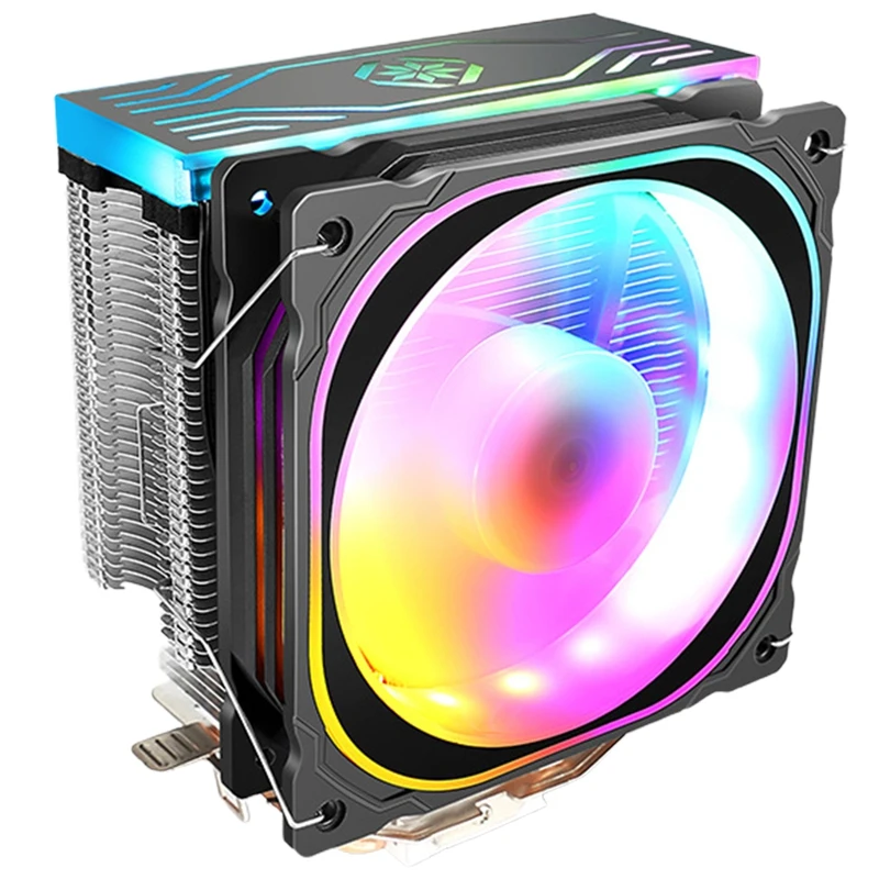 RGB LED CPU Cooler Fan 4 Heatpipe 12V Cooler 120mm Cooling Fan Heat Sink Radiator for LAG1155 1156 1366 for AMD
RGB LED CPU Cooler Fan 4 Heatpipe 12V Cooler 120mm Cooling Fan Heat Sink Radiator for LAG1155 1156 1366 for AMD