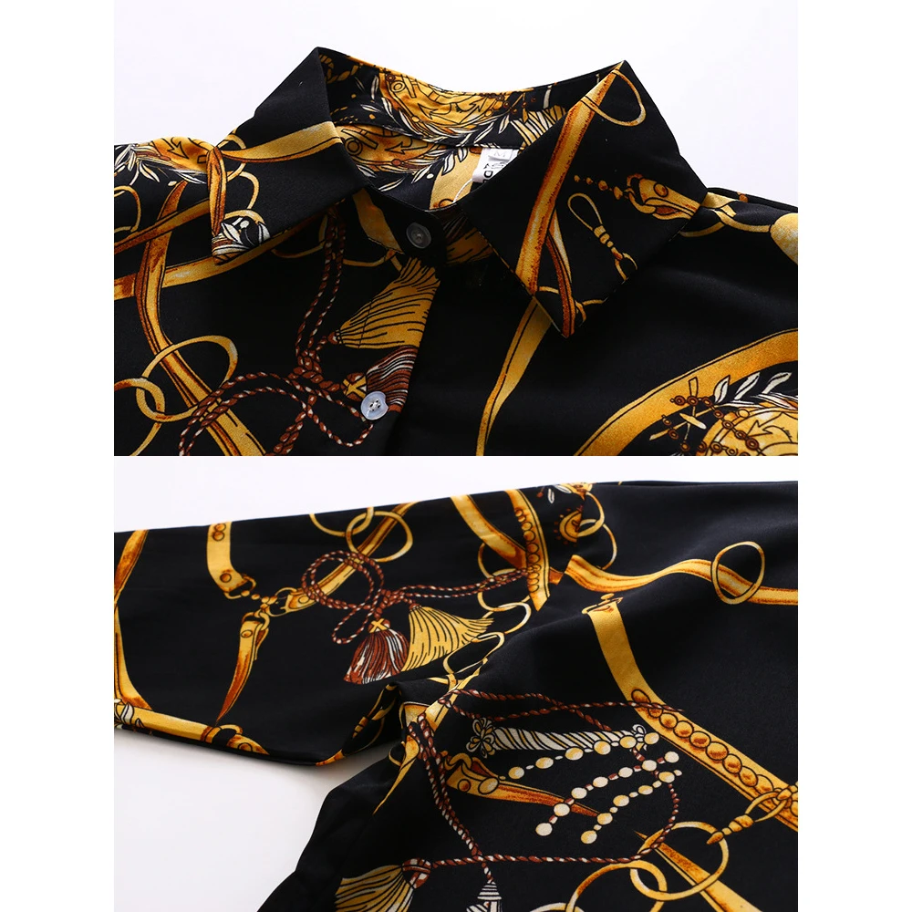 Fashion Casual Women Blouses Shirts 2020 Spring Summer Chiffon Blouse Three Quarter Sleeve Loose Tops Shirt Women Black Tunic OL
Fashion Casual Women Blouses Shirts 2020 Spring Summer Chiffon Blouse Three Quarter Sleeve Loose Tops Shirt Women Black Tunic OL