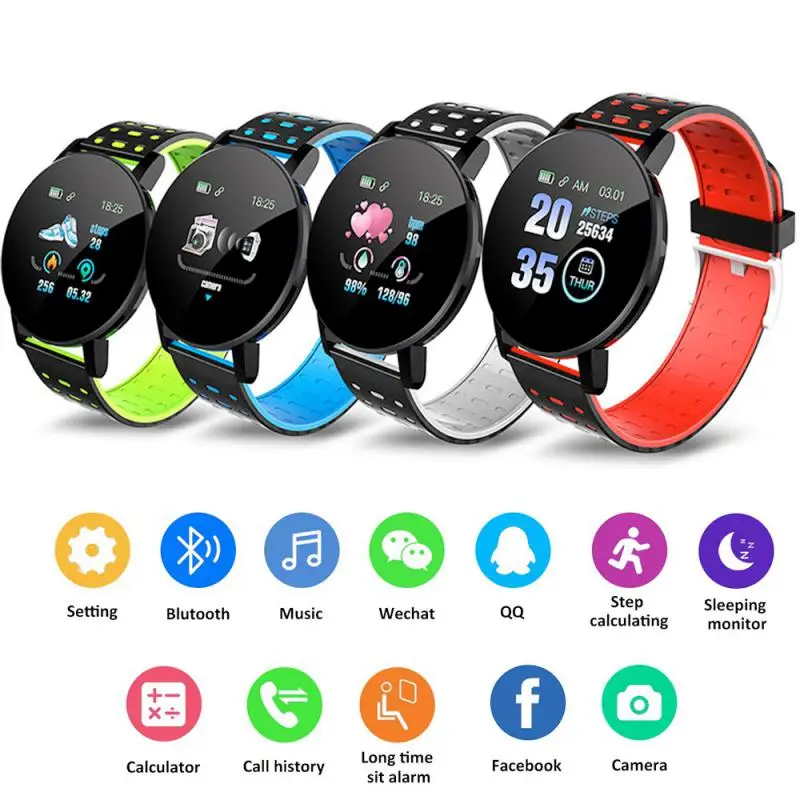 119S Smart Watch Waterproof Fitness Tracker Sports Watch Heart Rate Monitor Blood Bluetooth-compatible Bracelet For IOS Android
119S Smart Watch Waterproof Fitness Tracker Sports Watch Heart Rate Monitor Blood Bluetooth-compatible Bracelet For IOS Android