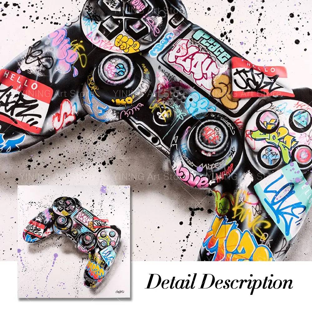 Street Graffiti Art Gamepad Canvas Painting Poster Print Wall Art Picture For Living Room Home Decor Decoration Frameless
Street Graffiti Art Gamepad Canvas Painting Poster Print Wall Art Picture For Living Room Home Decor Decoration Frameless