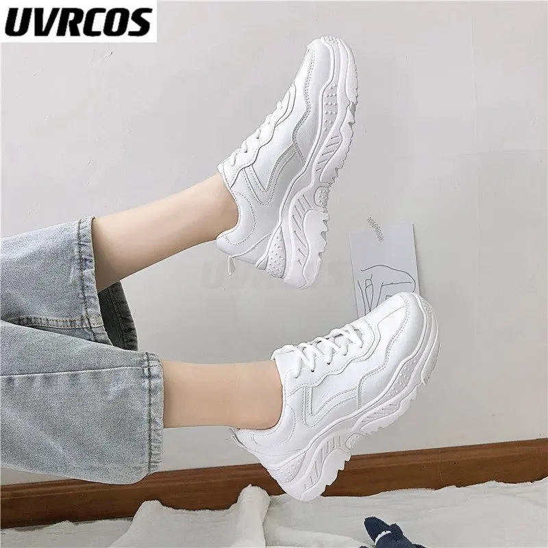 White PU Women Vulcanize Shoes Woman Chunky Sneakers Female Casual Sport Platform Shoes for Women Sneaker 2022
White PU Women Vulcanize Shoes Woman Chunky Sneakers Female Casual Sport Platform Shoes for Women Sneaker 2022