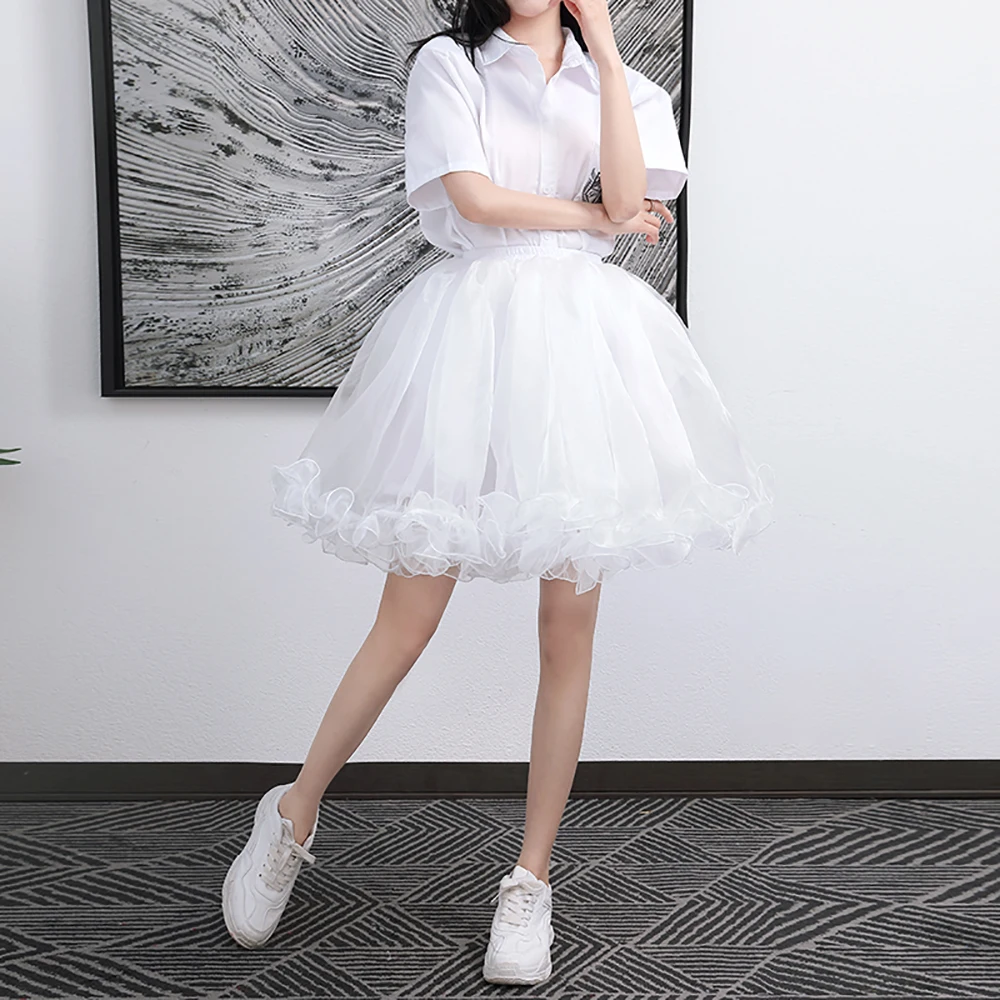 

2021 New Lolita JK Petticoat Boneless Soft Yarn Bustle Cloud Marshmallows Daily Violence Pomp Ruffled Cute Sweet Dress Support