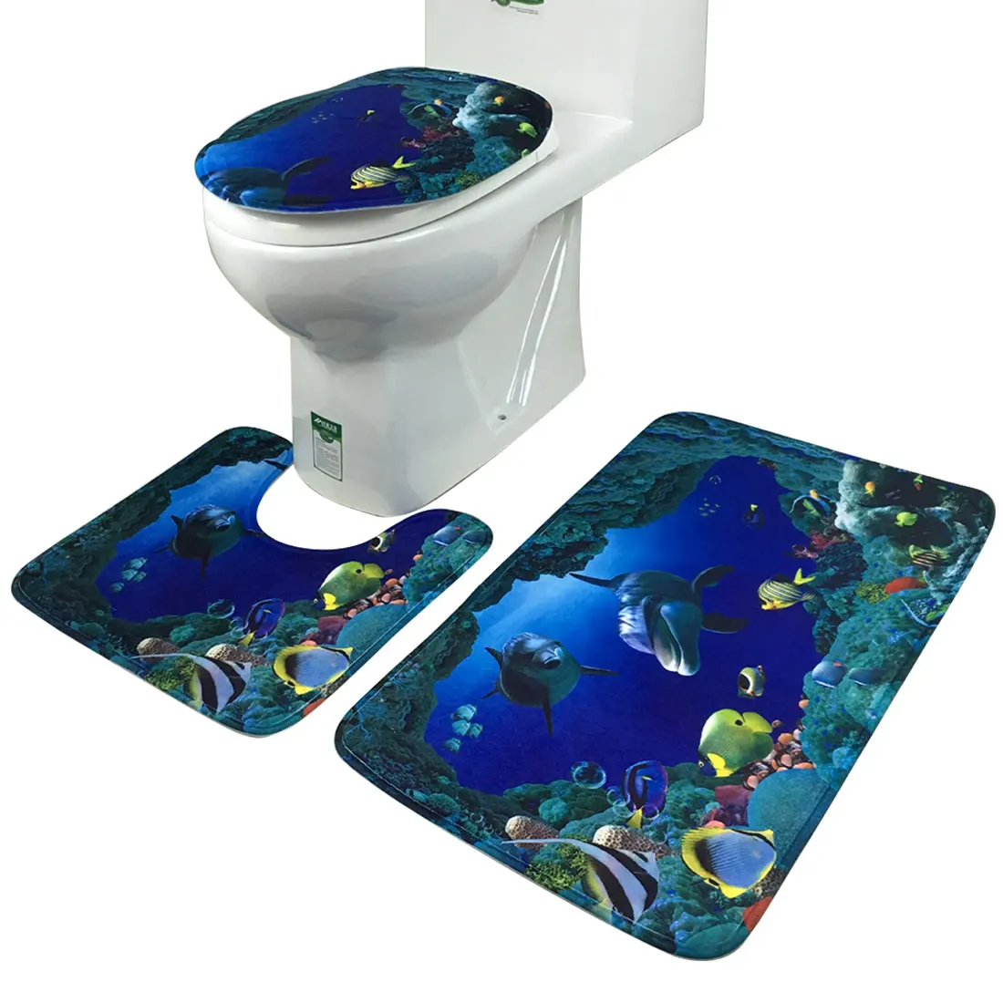 3 шт., Нескользящие фланелевые коврики на сиденье унитаза 
3 шт., Нескользящие фланелевые коврики на сиденье унитаза