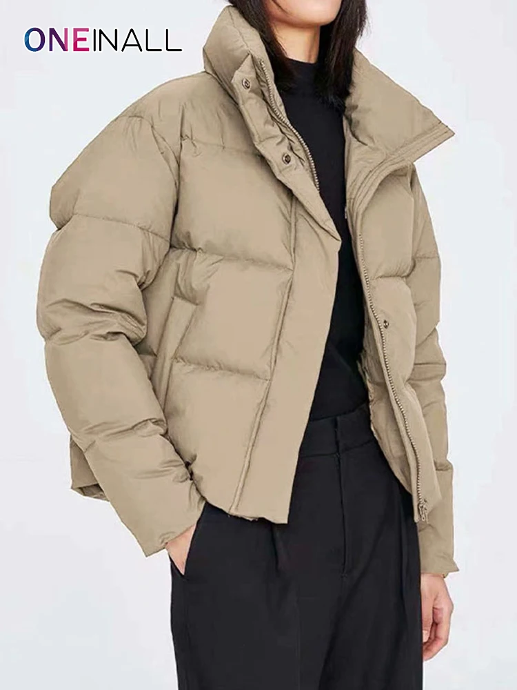 ONEINALL Brown Casual Coat For Females Stand Collar Long Sleeve Solid Minimalist Jackets Women's 2021 Autumn Fashion New Clothes
ONEINALL Brown Casual Coat For Females Stand Collar Long Sleeve Solid Minimalist Jackets Women's 2021 Autumn Fashion New Clothes