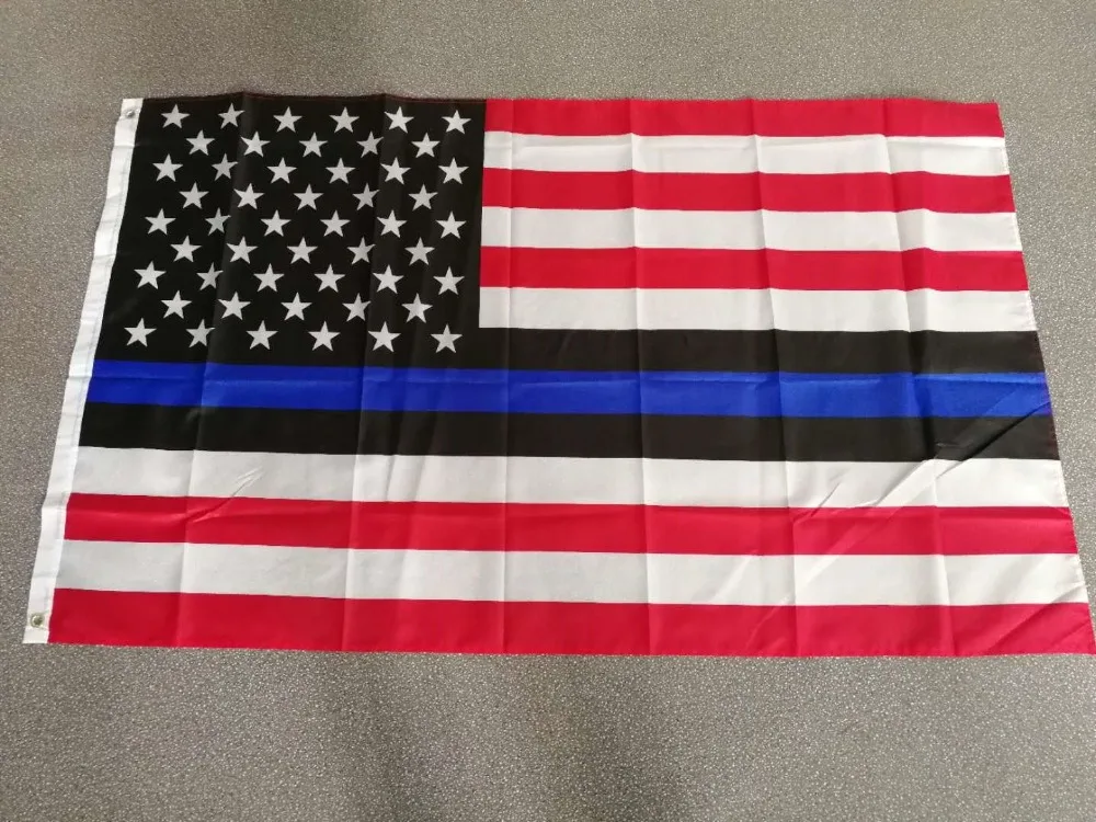 90*150cm thin blue line police lives us usa american Flag 
90*150cm thin blue line police lives us usa american Flag
