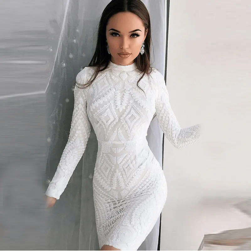 Sequined Sexy Prty Dress Women Slim Fit Long Sleeve Crew Neck Mini Dress Spring/Autumn Elegant Dresses Lugentolo
Sequined Sexy Prty Dress Women Slim Fit Long Sleeve Crew Neck Mini Dress Spring/Autumn Elegant Dresses Lugentolo