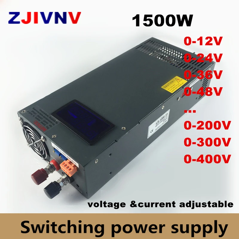 1500W Switching Power Supply with displayer 0-24v 36v 48V 60V 70V 80V 90V 110V 220V 300V 350v Adjustable DC Voltage& current
1500W Switching Power Supply with displayer 0-24v 36v 48V 60V 70V 80V 90V 110V 220V 300V 350v Adjustable DC Voltage& current