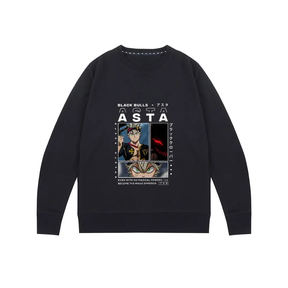 Black Clover Print Men's Women's Asta Pullover Creativity All-match Loose O-Neck Pullovers Oversized Streetwear Sweatshirt Tops
Black Clover Print Men's Women's Asta Pullover Creativity All-match Loose O-Neck Pullovers Oversized Streetwear Sweatshirt Tops