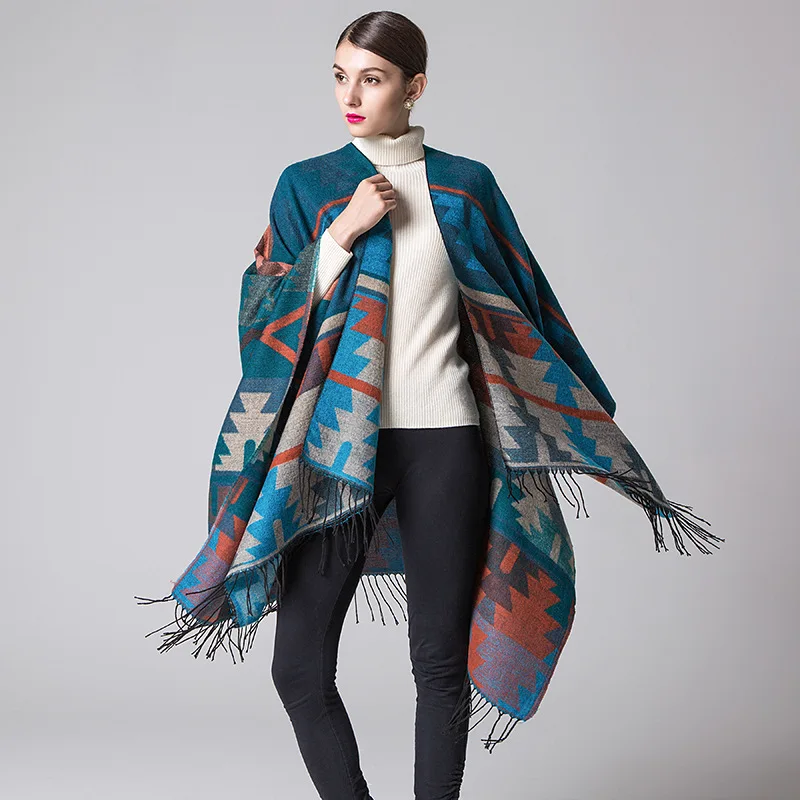 2021 Women Thickened Sweater Geometric Rhombus Lengthened Cashmere National Travel Split Shawl Cape Swing Full Batwing Sleeve
2021 Women Thickened Sweater Geometric Rhombus Lengthened Cashmere National Travel Split Shawl Cape Swing Full Batwing Sleeve