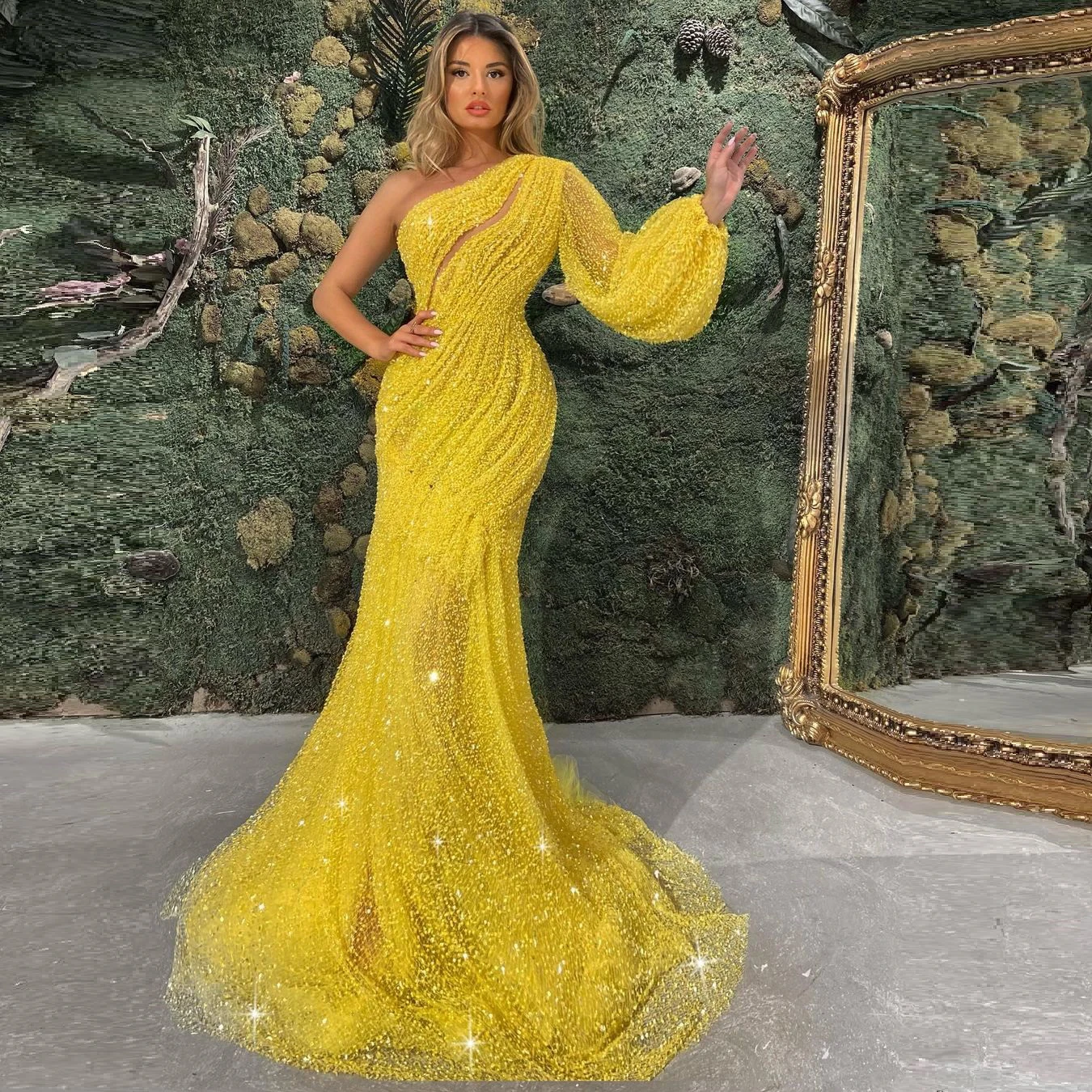 Charming Glitter Mermaid Evening Dresses One Shoulder Long Sleeves Sequins Sparkly Women Elegant Prom Party Gowns Custom Made
Charming Glitter Mermaid Evening Dresses One Shoulder Long Sleeves Sequins Sparkly Women Elegant Prom Party Gowns Custom Made