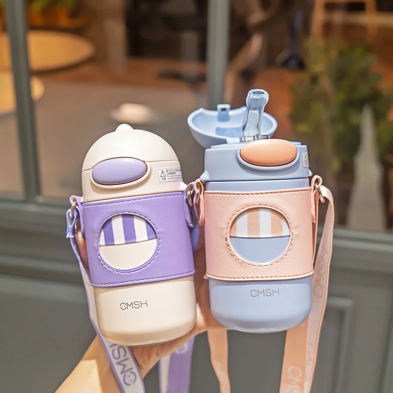 New Arrival Simple Stainless Steel Insulated Water Bottle With Adjustable Diagonal Strap For Student And Adult Straw Cup
New Arrival Simple Stainless Steel Insulated Water Bottle With Adjustable Diagonal Strap For Student And Adult Straw Cup