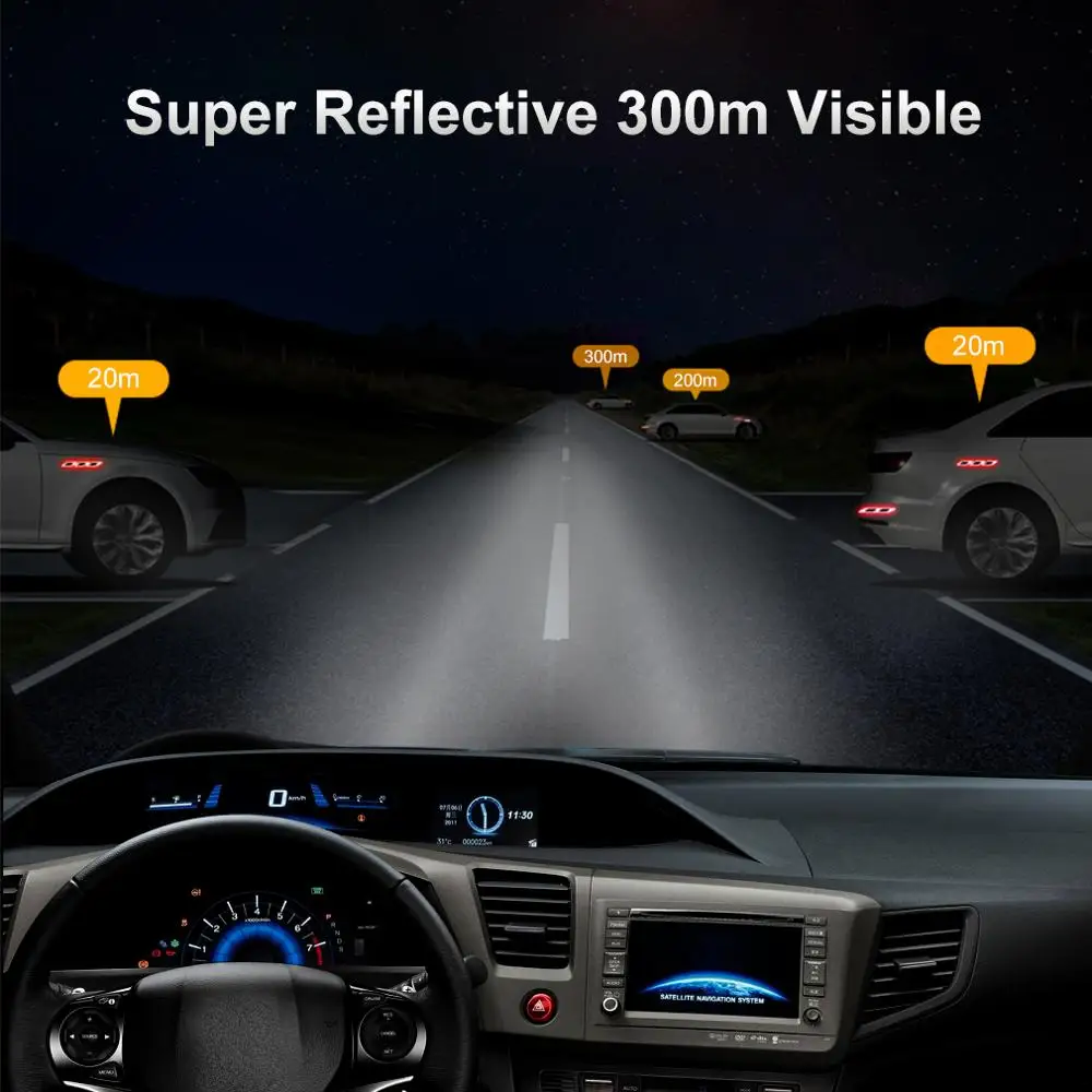 6Pcs/Set Car Sticker Truck Auto Motor Reflective Tape Open Sign Strips Anti-Scratch Safety Warning Accessories | Автомобили и