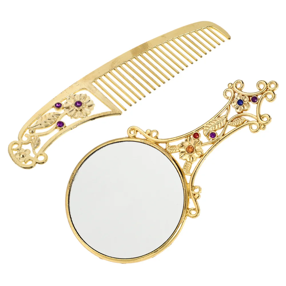 1 Set Vintage Makeup Alloy Mirror with Comb Portable Handheld Vanity Mirror
1 Set Vintage Makeup Alloy Mirror with Comb Portable Handheld Vanity Mirror