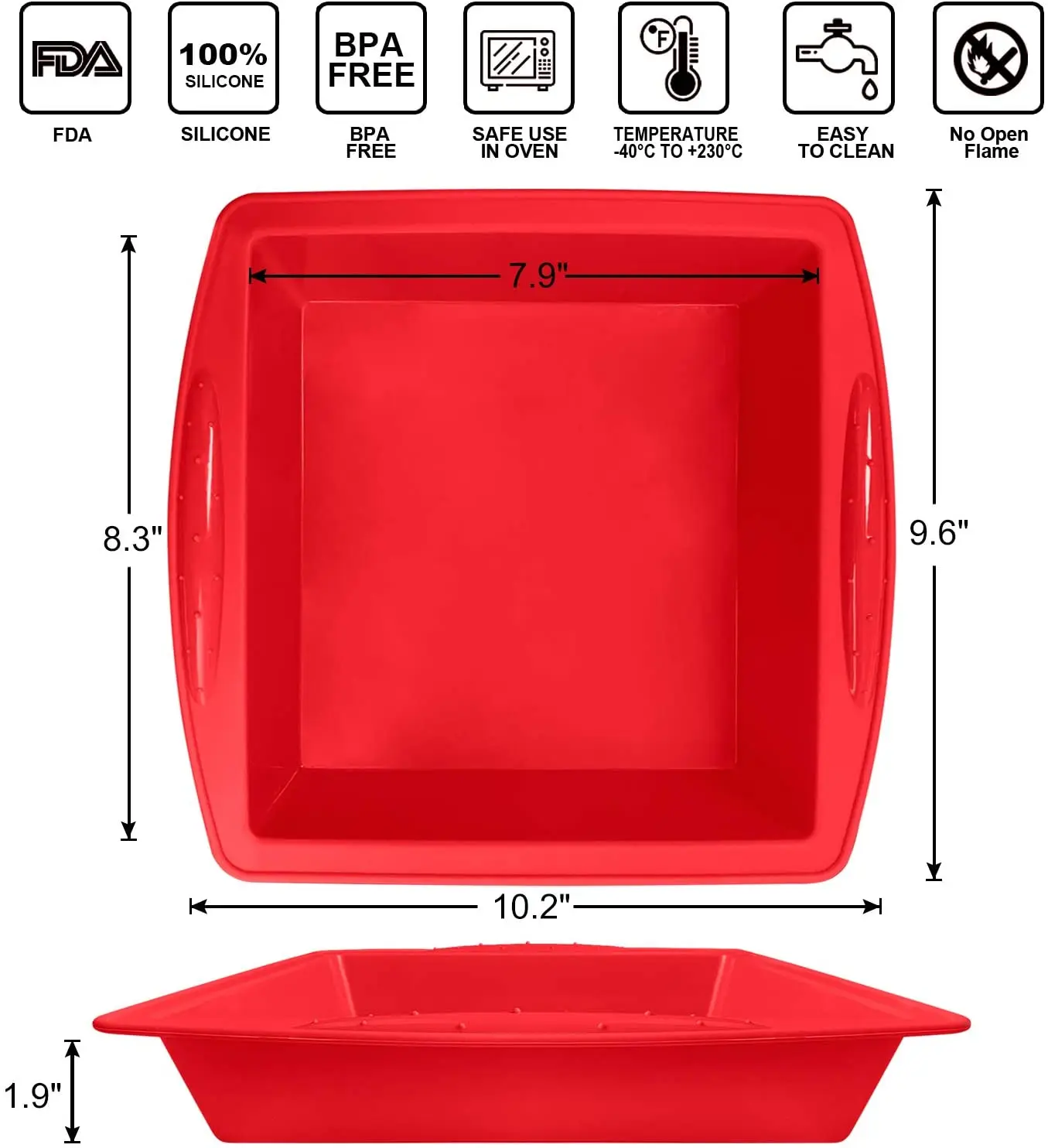 Walfos Food grade Brownie Pan Non-stick Square Silicone Cake Mold Cake Pan Baking Pans Mould Bread Mold Bakeware DIY Cake Tools
Walfos Food grade Brownie Pan Non-stick Square Silicone Cake Mold Cake Pan Baking Pans Mould Bread Mold Bakeware DIY Cake Tools