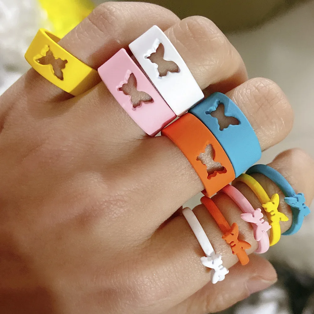 Best Women's Butterfly Open Rings Set Statement Spray Paint Craft Pink Colorful Couple Finger Jewelry Valentine's Day Gift Punk
Best Women's Butterfly Open Rings Set Statement Spray Paint Craft Pink Colorful Couple Finger Jewelry Valentine's Day Gift Punk