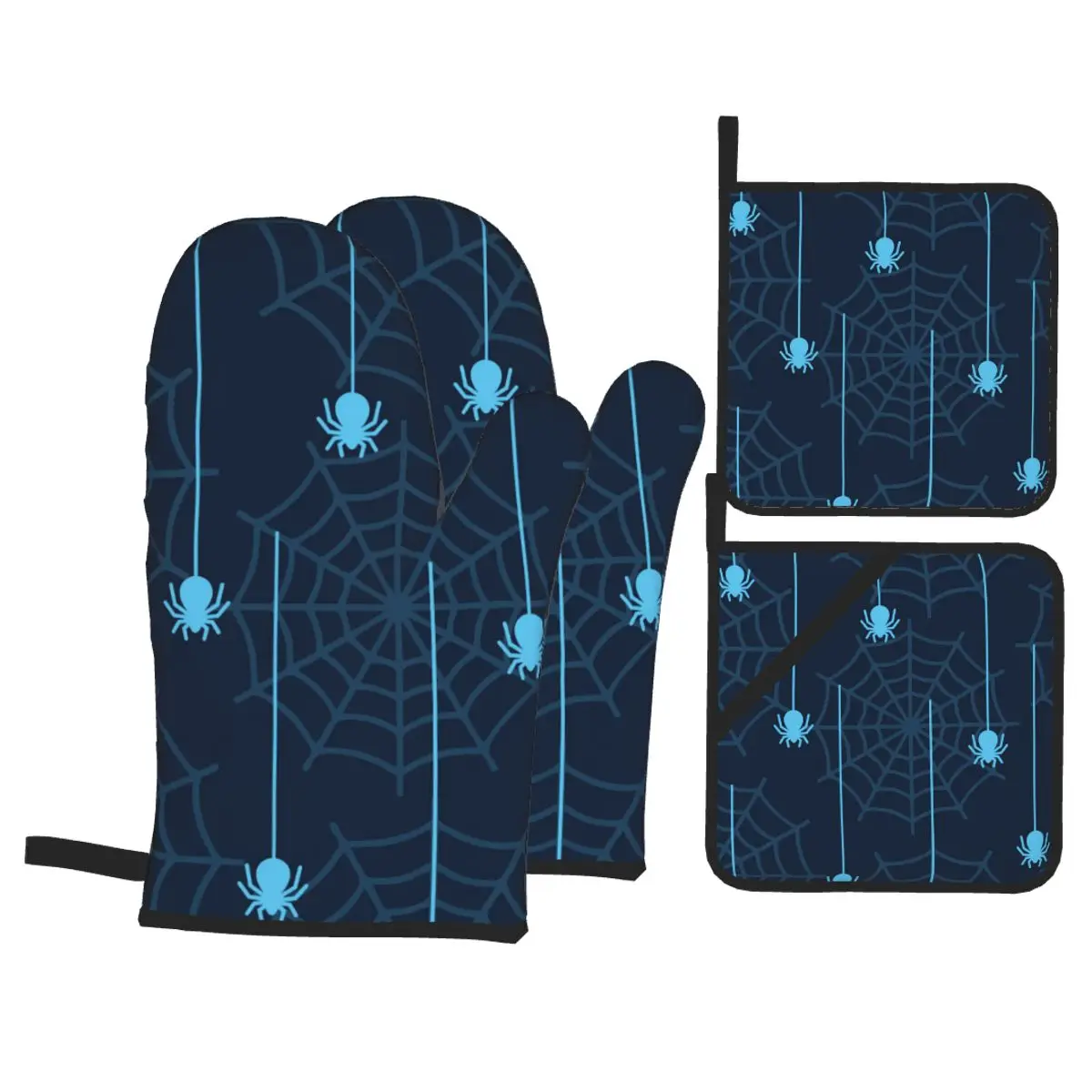 4 Pieces Oven Gloves Mitts Halloween Spider And Spider Web Kitchen Gloves Tray Dish Bowl Holder Baking Insulation Hand Clip
4 Pieces Oven Gloves Mitts Halloween Spider And Spider Web Kitchen Gloves Tray Dish Bowl Holder Baking Insulation Hand Clip