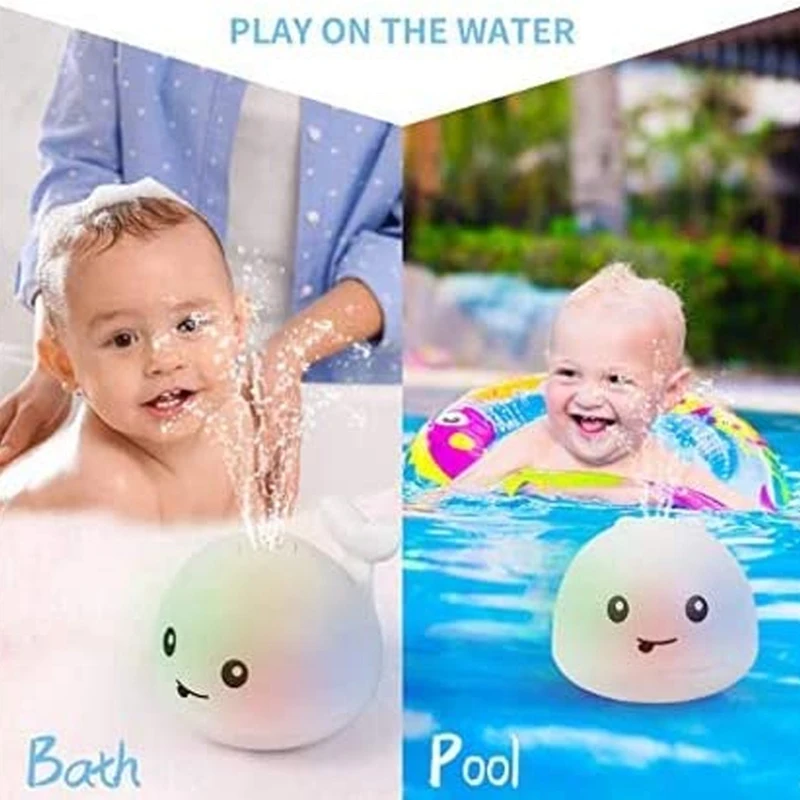 Spray Whale Baby Bath Toys, Whale Induction Spray Water Toy with LED Colorful Light Automatic Induction
Spray Whale Baby Bath Toys, Whale Induction Spray Water Toy with LED Colorful Light Automatic Induction