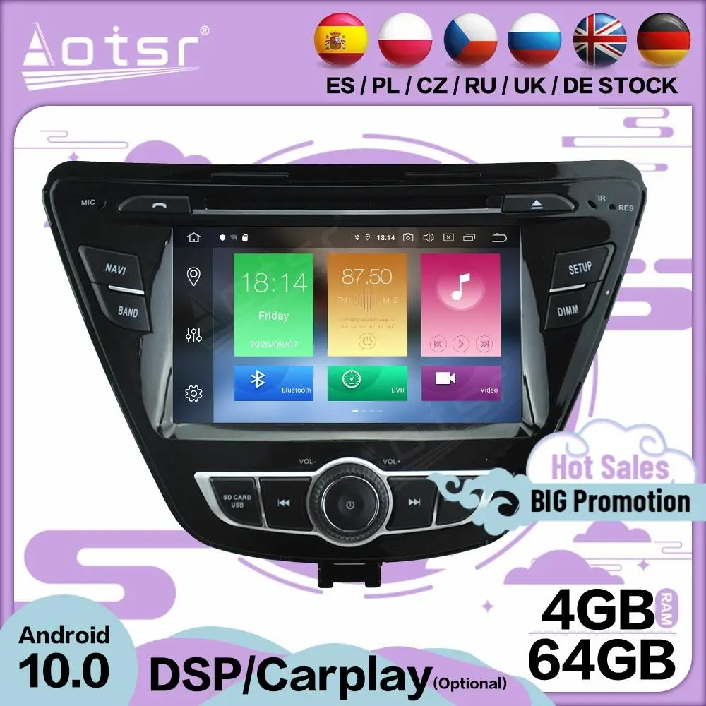 2 DIn 4+64GB Carplay Multimedia Stereo Android Player For Hyundai ELANTRA 2014 Car GPS Navi Video Audio Radio Receiver Head Unit
2 DIn 4+64GB Carplay Multimedia Stereo Android Player For Hyundai ELANTRA 2014 Car GPS Navi Video Audio Radio Receiver Head Unit