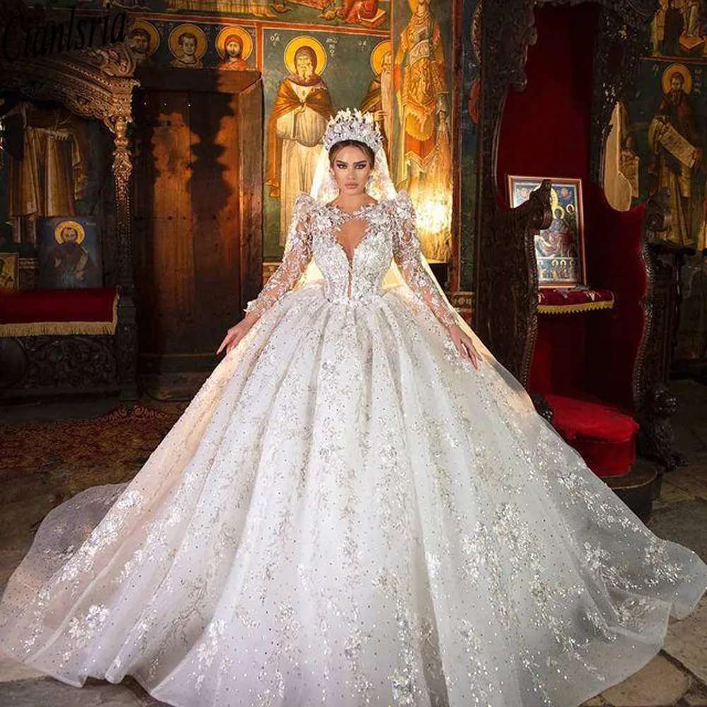 2021 Plus Size Arabic Aso Ebi Luxurious Lace Beaded Wedding Gowns Long Sleeves Sexy Vintage Ball Gown Bridal Dresses
2021 Plus Size Arabic Aso Ebi Luxurious Lace Beaded Wedding Gowns Long Sleeves Sexy Vintage Ball Gown Bridal Dresses