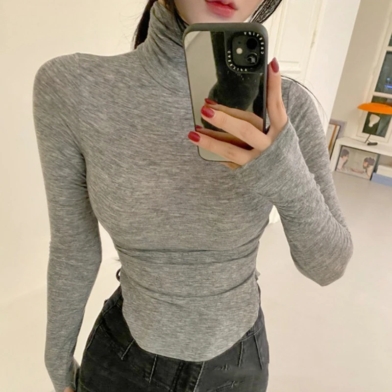 T Shirts Women 2022 Spring New Long Sleeve Solid Basic Slim Cotton Tops Female Turtleneck Asymmetrical Casual T-Shirt Tees Femme
T Shirts Women 2022 Spring New Long Sleeve Solid Basic Slim Cotton Tops Female Turtleneck Asymmetrical Casual T-Shirt Tees Femme