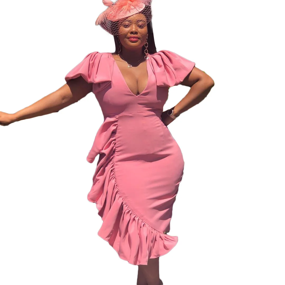 Summer Fashion African Plus Size V-neck Stitching Irregular High Waist Temperament Commuter Women's Dress
Summer Fashion African Plus Size V-neck Stitching Irregular High Waist Temperament Commuter Women's Dress