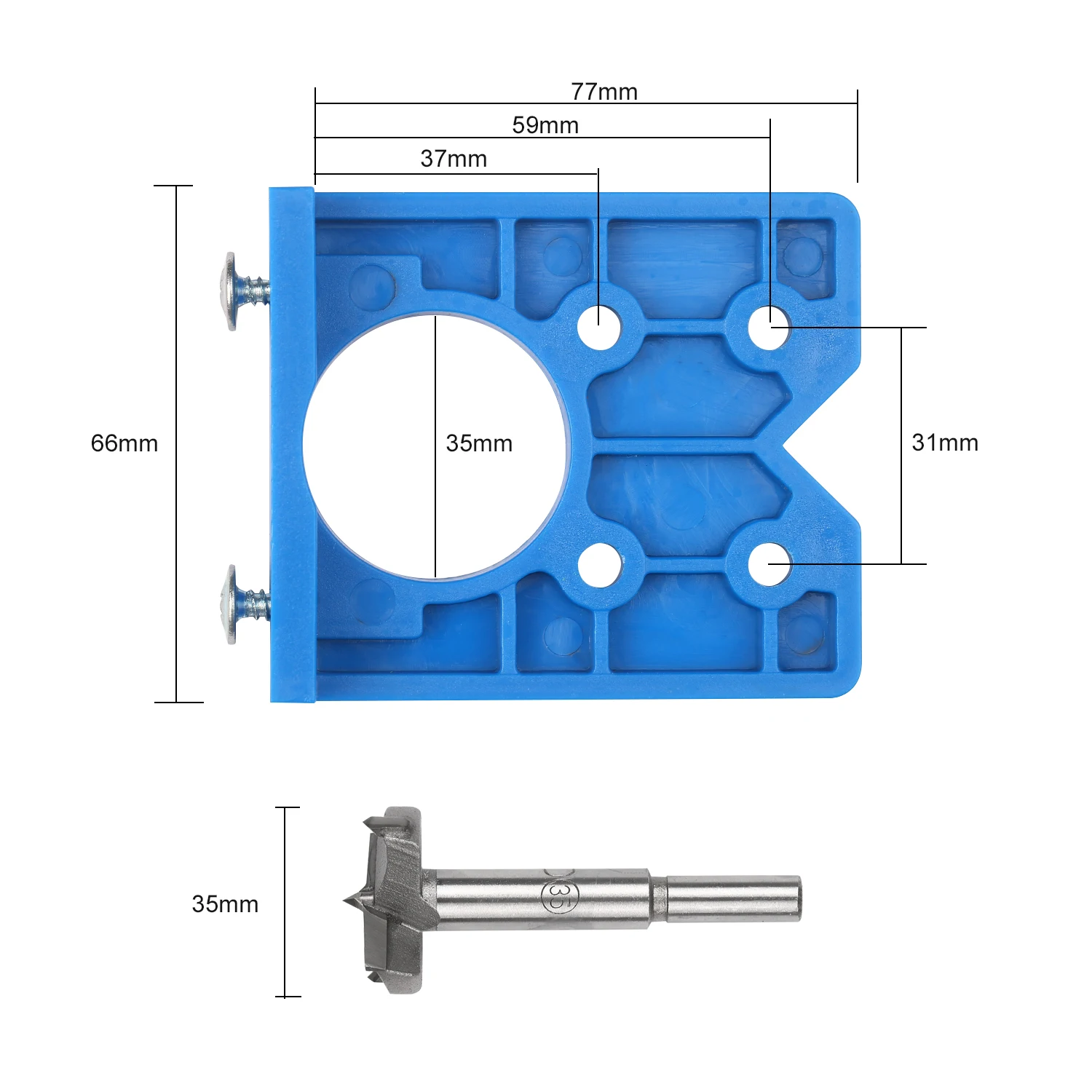 35mm Hinge Drilling Jig Concealed Guide Hinge Hole Drilling Guide Locator Carpentry Woodworking Hole Opener Door Cabinet Tool