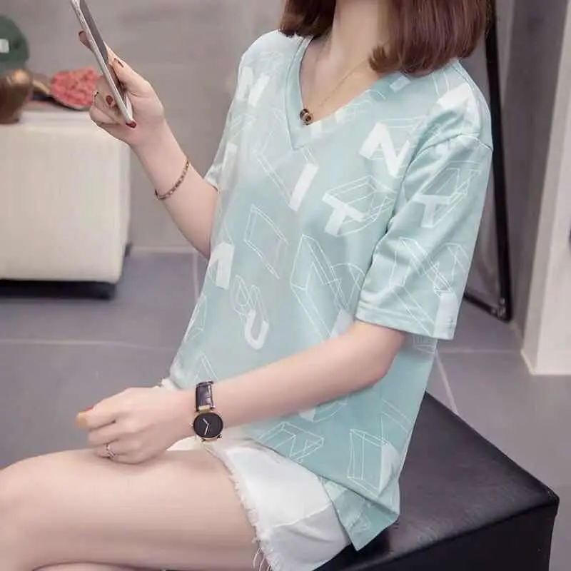 Fat mm large women's loose and thin T-shirt 2020 new base coat summer fashion age reducing short sleeve top
Fat mm large women's loose and thin T-shirt 2020 new base coat summer fashion age reducing short sleeve top