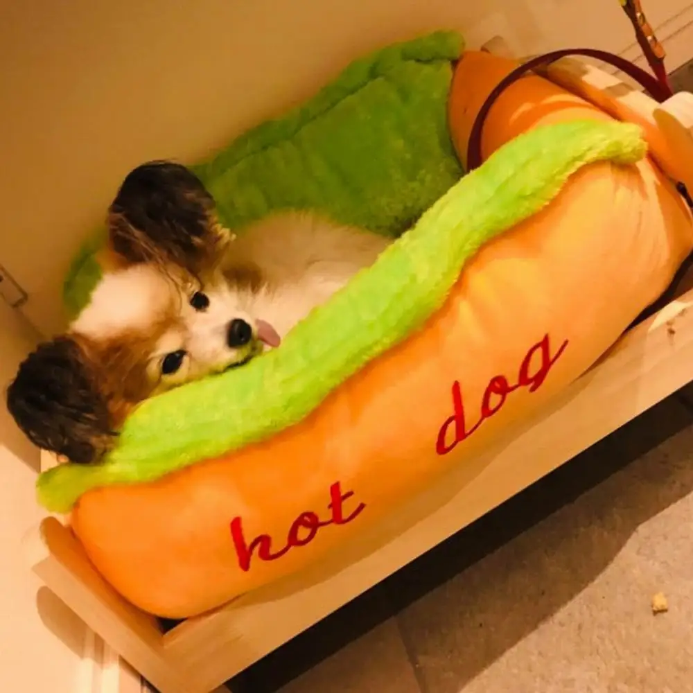 

Unique Dog Bed Hotdog Shape Pet Sleeping Bed Comfortable Dog Cushion Exclusive Funny Design Pet Doggy Bed With Waterproof Bottom