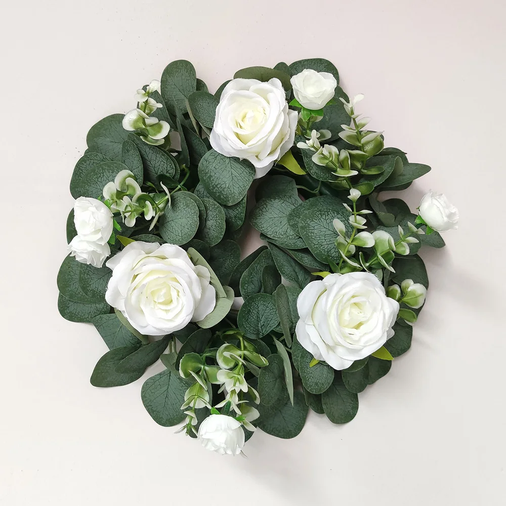 High Quality white Rose Flower Eucalyptus Wreath For Front Door For Room And Wedding Home Garden Decoration Fireplace Ornament
High Quality white Rose Flower Eucalyptus Wreath For Front Door For Room And Wedding Home Garden Decoration Fireplace Ornament