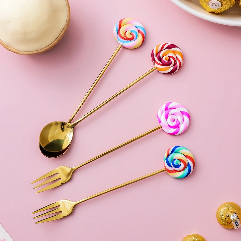 Stainless Steel Doughnut Fork Spoon Removable Lollipop Resin Handle Coffee Milk Stirring Spoon Teaspoon Kitchen Supplies Desser
Stainless Steel Doughnut Fork Spoon Removable Lollipop Resin Handle Coffee Milk Stirring Spoon Teaspoon Kitchen Supplies Desser
