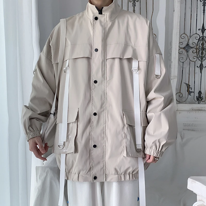 Men Ribbons Streetwear Bomber Jackets 2021 Autumn Mens Korean Fashions Windbreaker Harajuku Hip Hop Jackets Coats Women 
Men Ribbons Streetwear Bomber Jackets 2021 Autumn Mens Korean Fashions Windbreaker Harajuku Hip Hop Jackets Coats Women