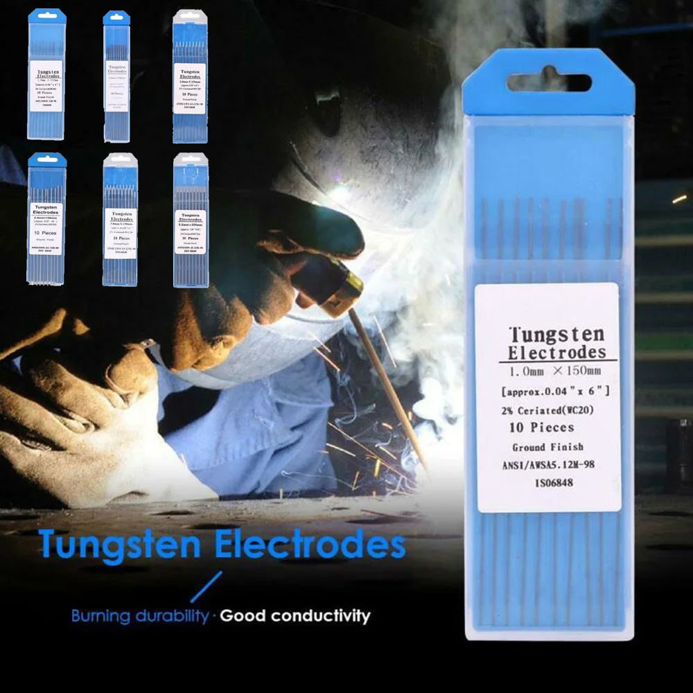 10pcs Set New High Quality WC20 Tungsten Electrode Rods For Tig Welding Machine For Welding Thin Stainless Steel Aluminum Alloy
10pcs Set New High Quality WC20 Tungsten Electrode Rods For Tig Welding Machine For Welding Thin Stainless Steel Aluminum Alloy