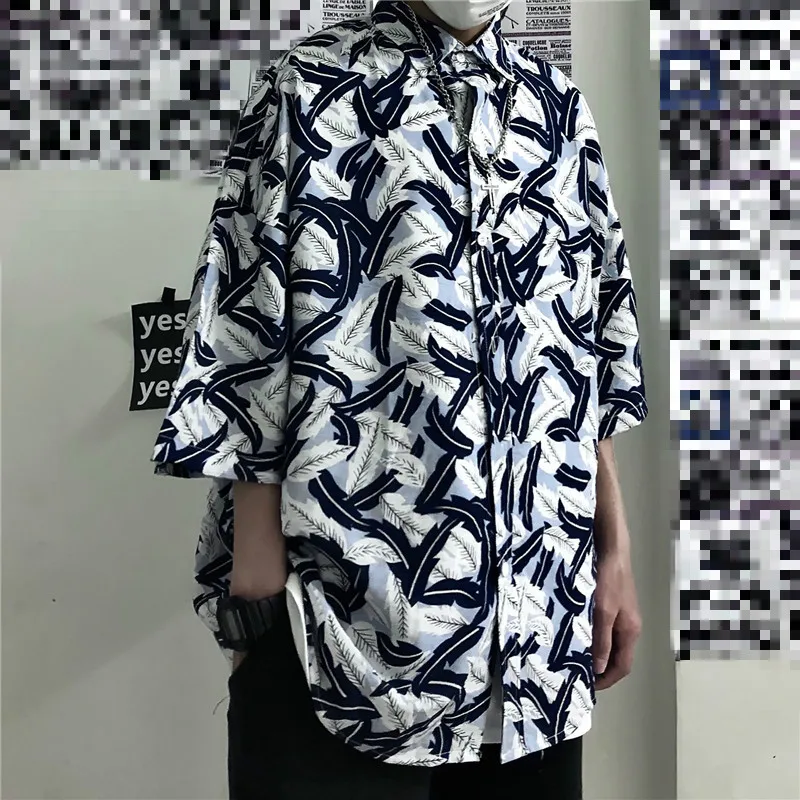 Summer New Arrival Feather Print Harajuku Blouses Vintage BF Short Sleeve Turn-Down Collar Shirts Korean Streetwear Blusas Mujer
Summer New Arrival Feather Print Harajuku Blouses Vintage BF Short Sleeve Turn-Down Collar Shirts Korean Streetwear Blusas Mujer